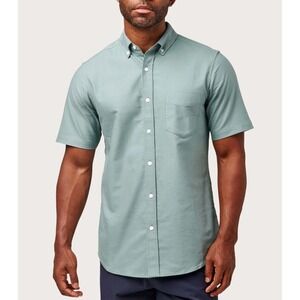 Olivers Apparel Shirt Men Medium Eucalyptus City Oxford Short Sleeve NWOT‎ $108